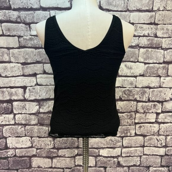 Ann Taylor Black & Tan Lace Tank Size Small Petite - Picture 6 of 10